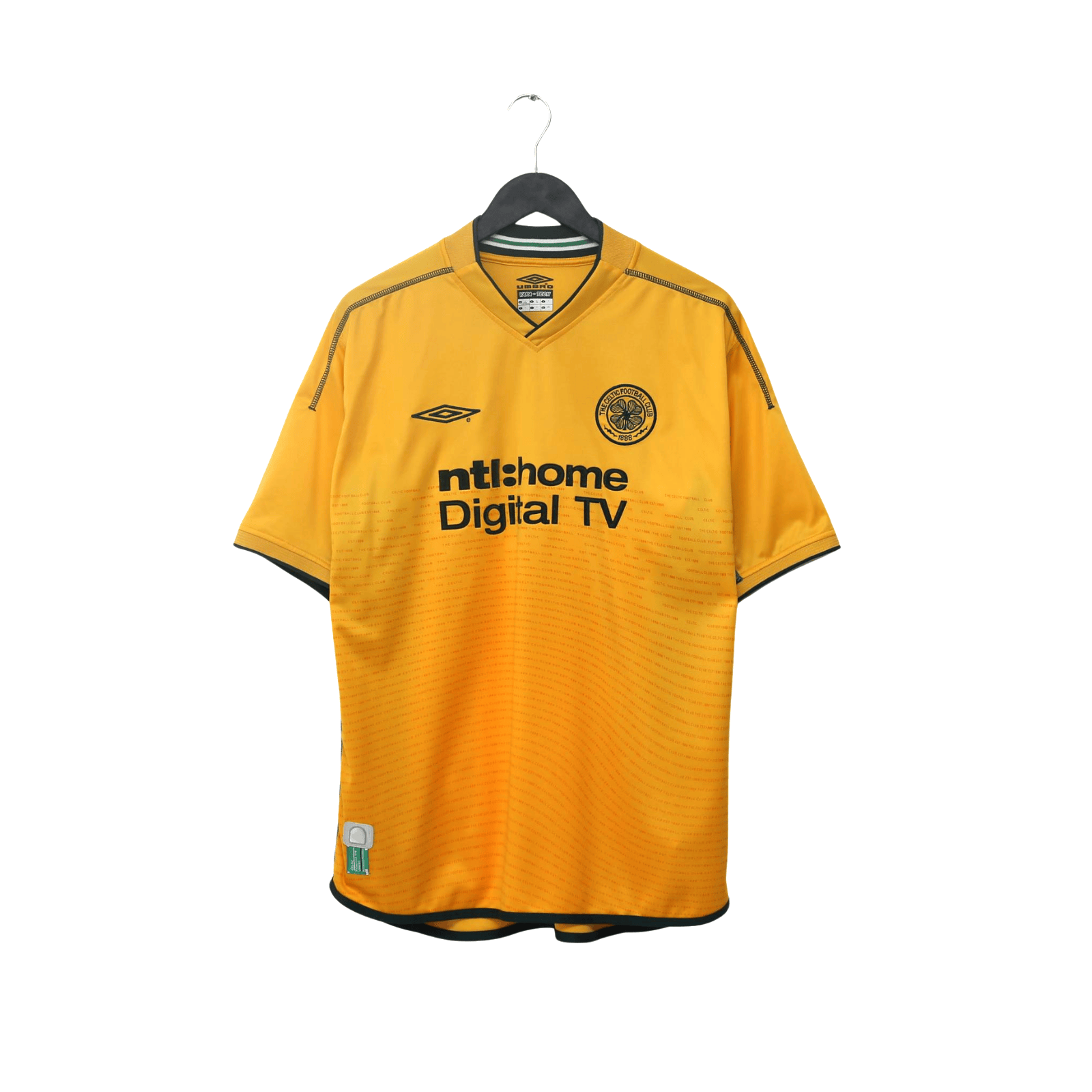 2002/03 Larsson #7 Celtic Vintage Umbro Away Football Shirt (L)
