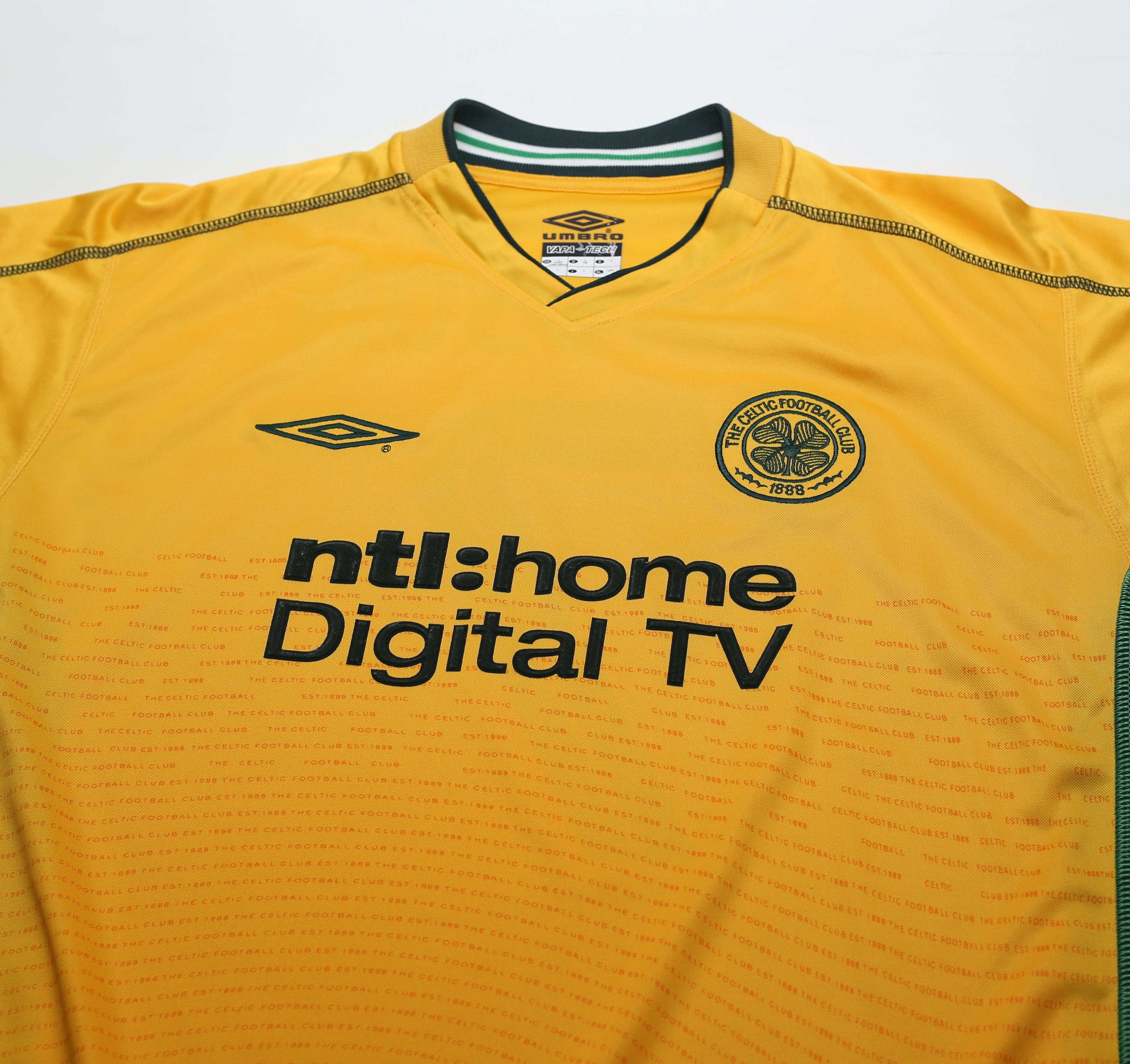 2002/03 LARSSON #7 Celtic Vintage Umbro Away Football Shirt (L