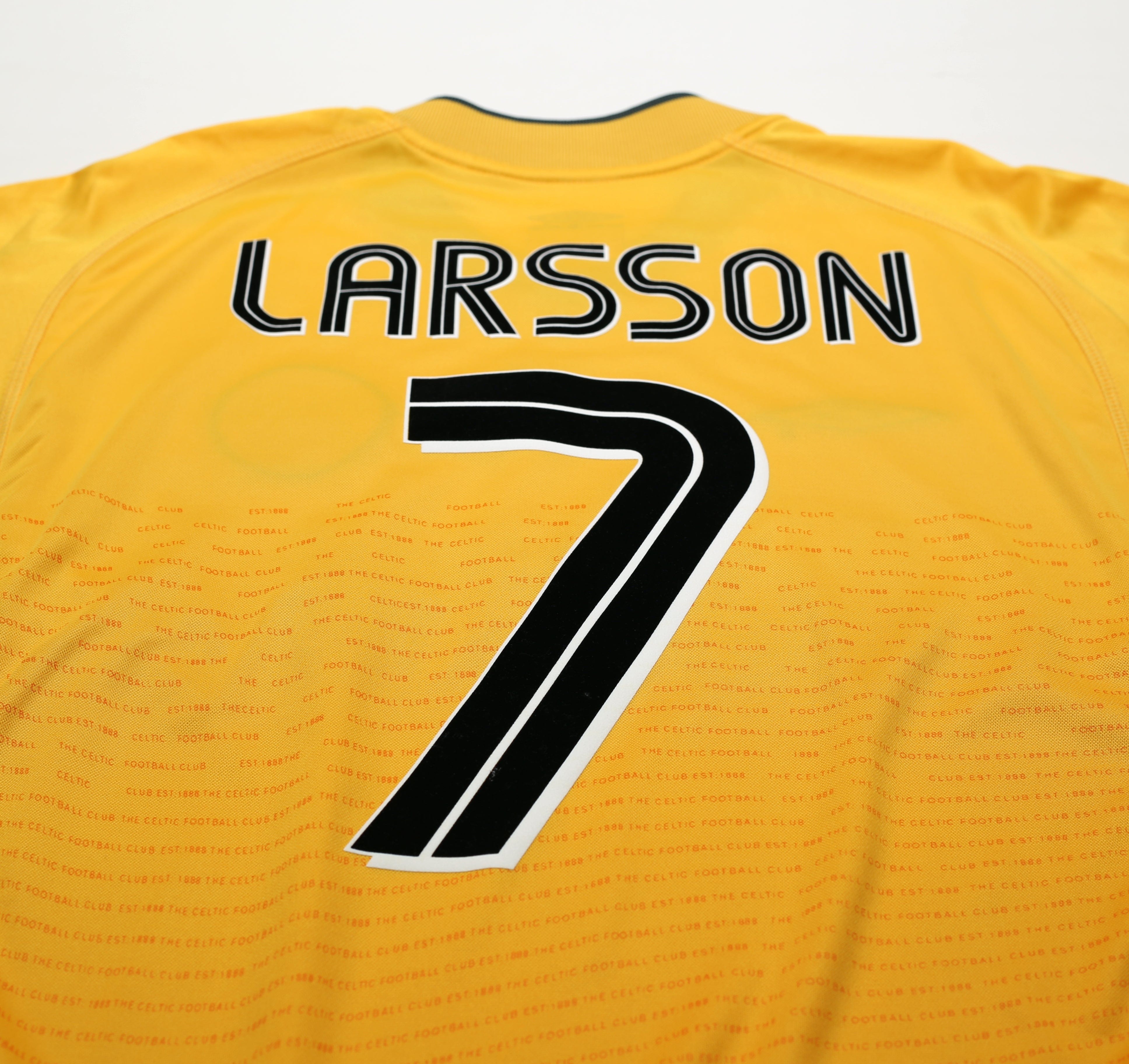 2002/03 LARSSON #7 Celtic Vintage Umbro Away Football Shirt (L