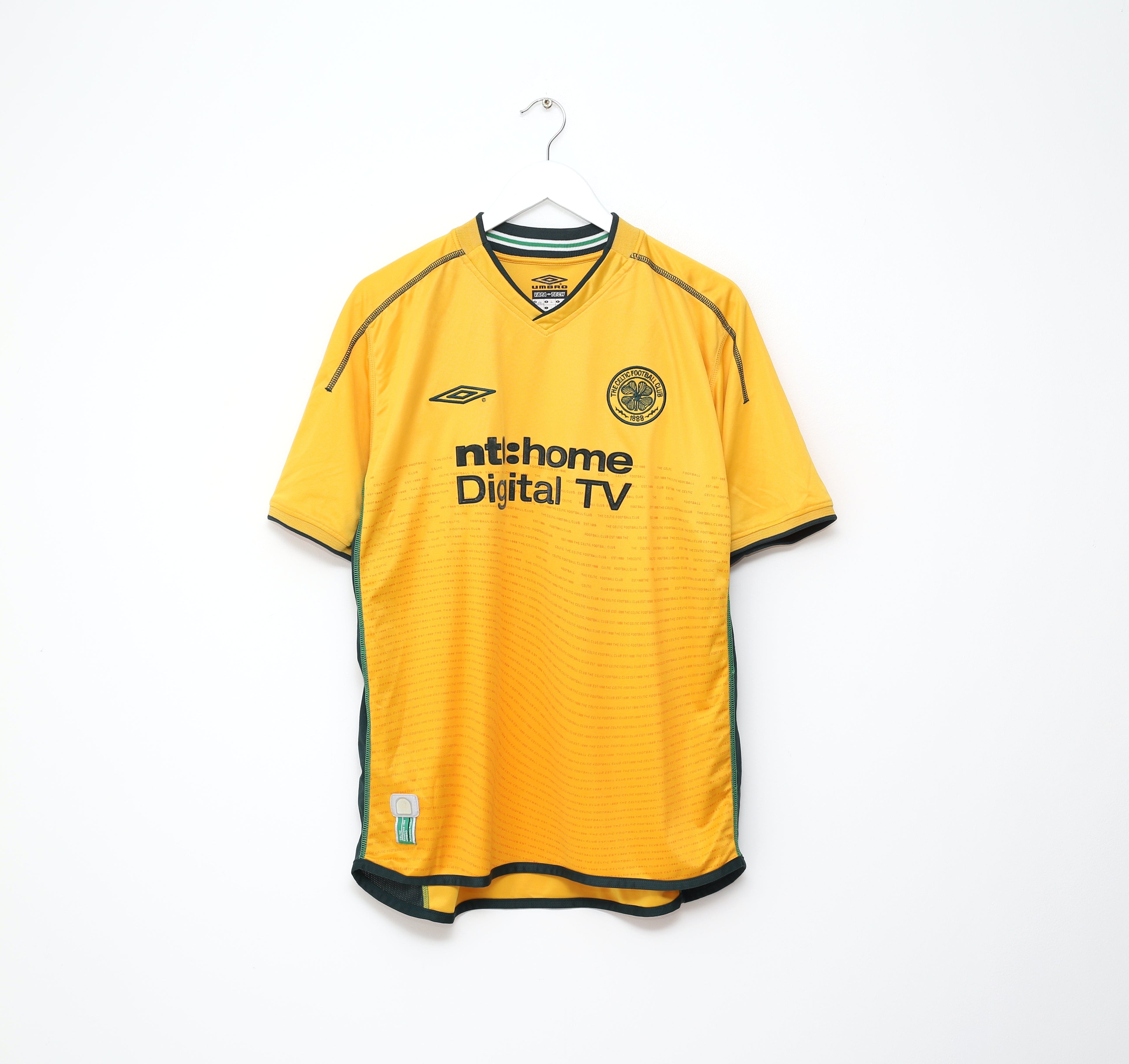 2002/03 LARSSON #7 Celtic Vintage Umbro Away Football Shirt (L