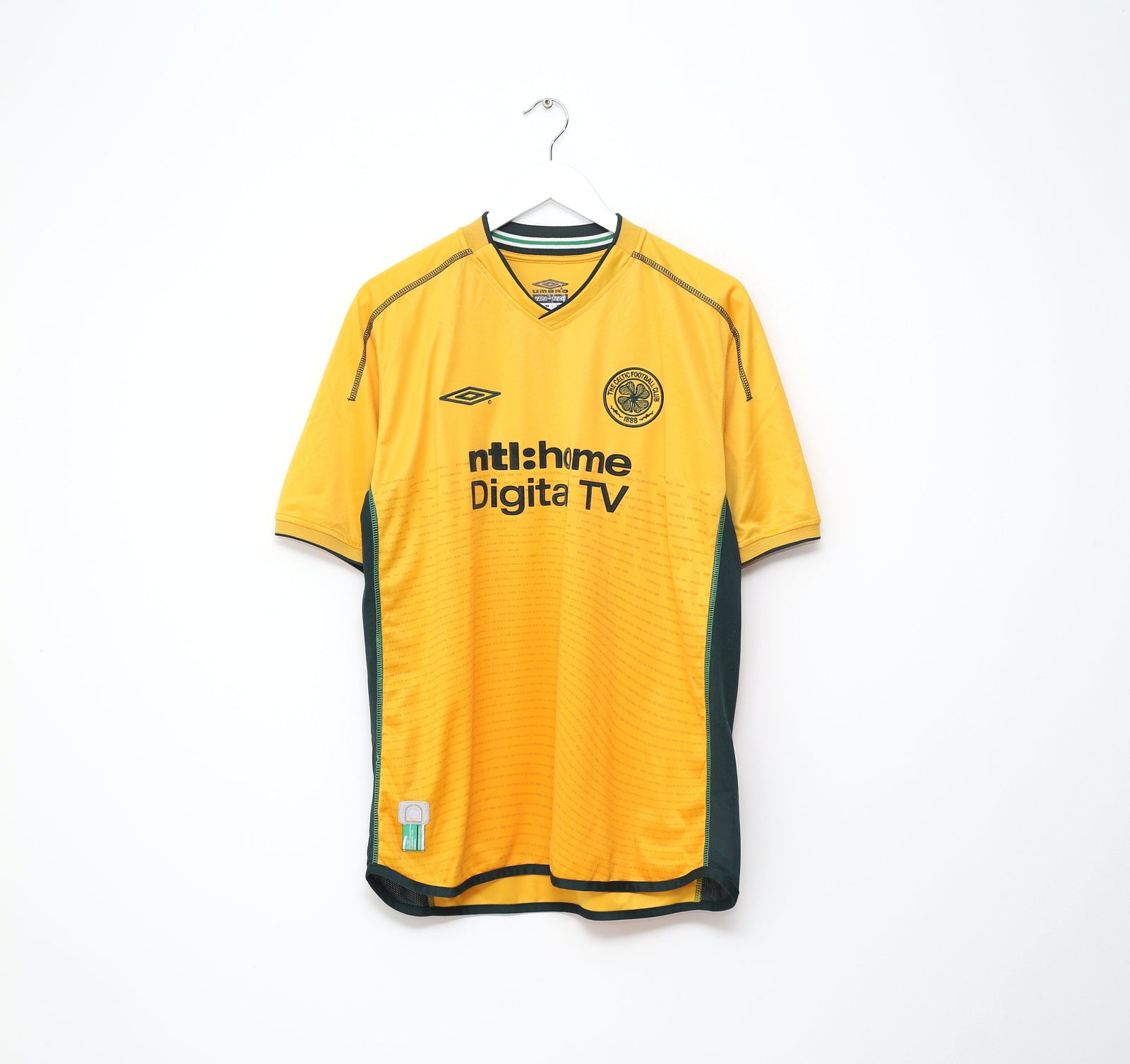 2002/03 LARSSON #7 Celtic Vintage Umbro Away Football Shirt (L) Sweden