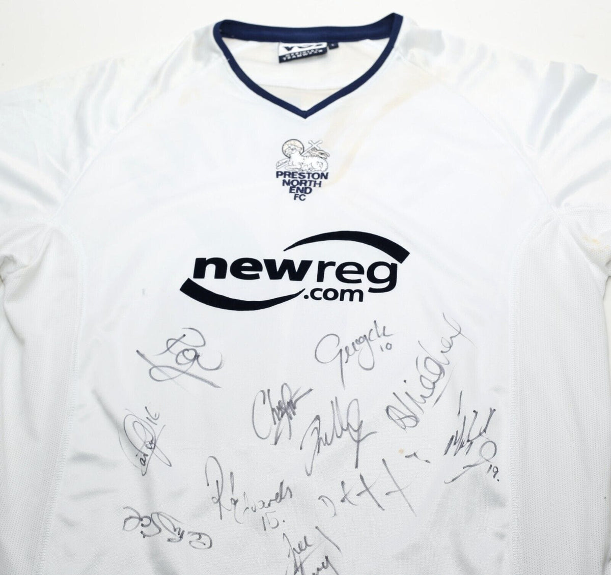 2002/03 MCKENNA #16 Preston North End VOI Home LS Football Shirt (L) Matchworn