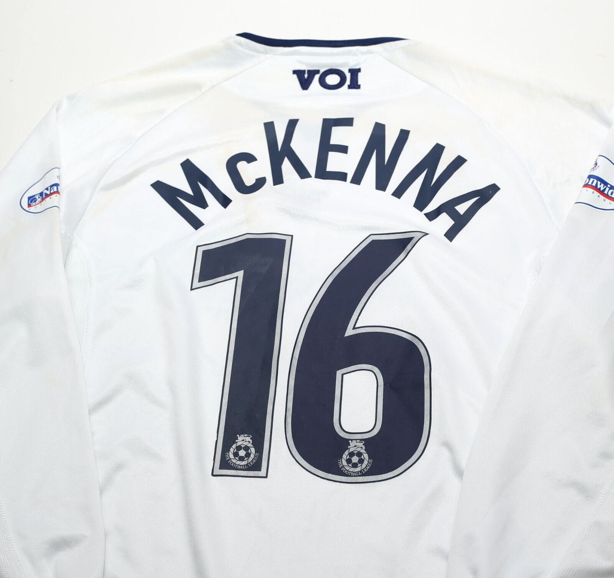 2002/03 MCKENNA #16 Preston North End VOI Home LS Football Shirt (L) Matchworn