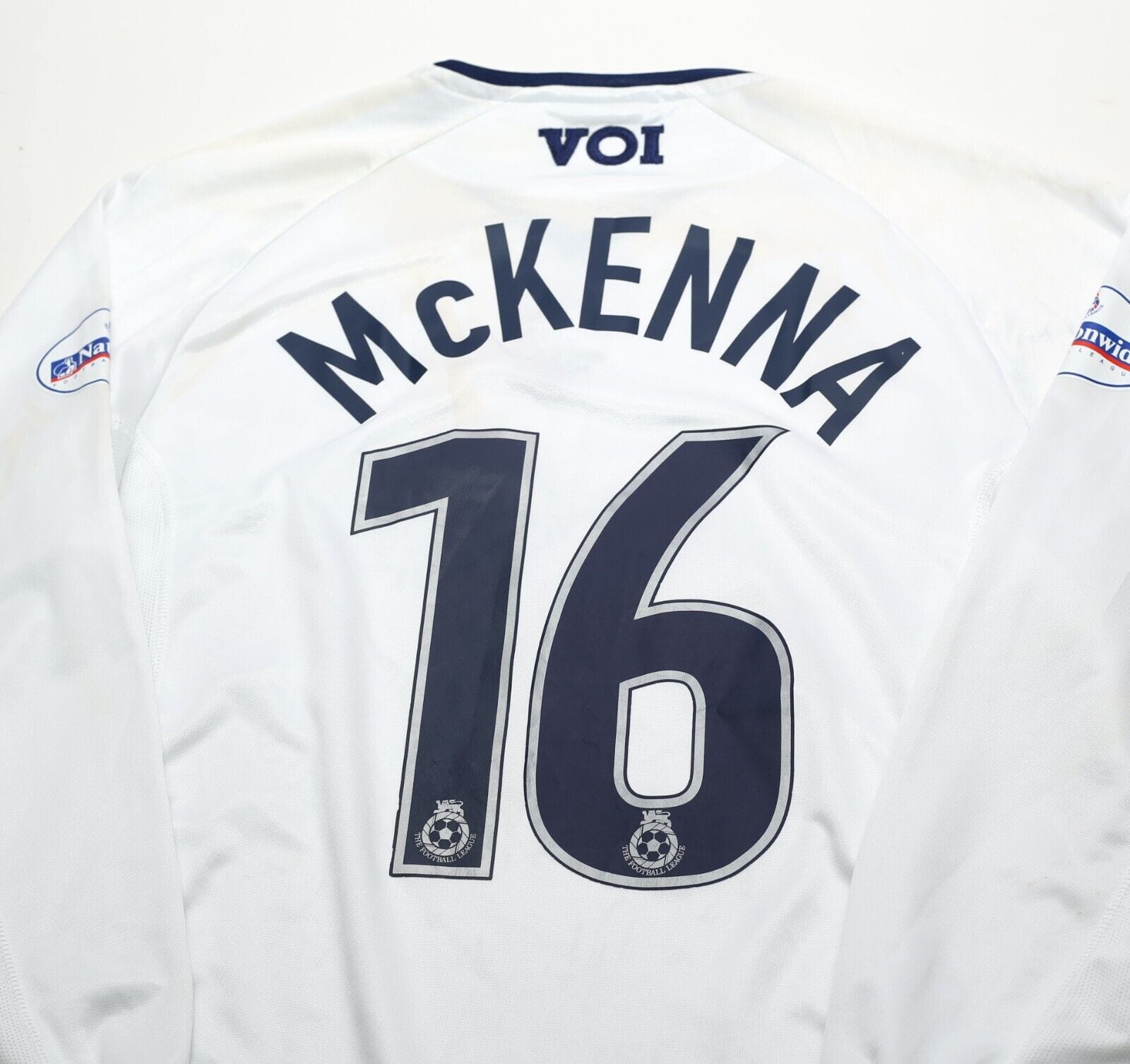 2002/03 MCKENNA #16 Preston North End VOI Home LS Football Shirt (L) Matchworn