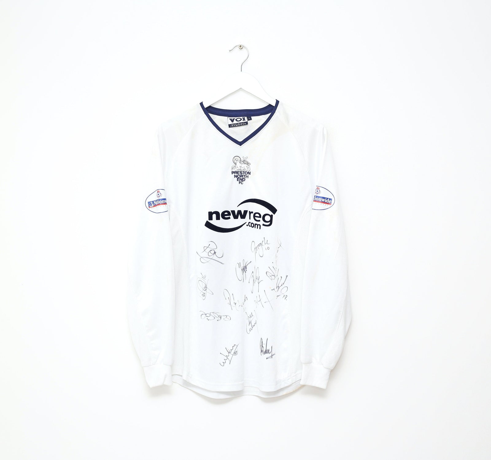 2002/03 MCKENNA #16 Preston North End VOI Home LS Football Shirt (L) Matchworn