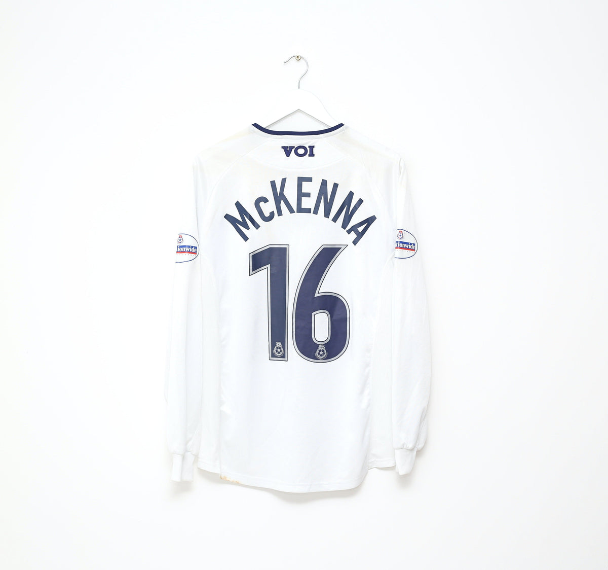 2002/03 MCKENNA #16 Preston North End VOI Home LS Football Shirt (L) Matchworn
