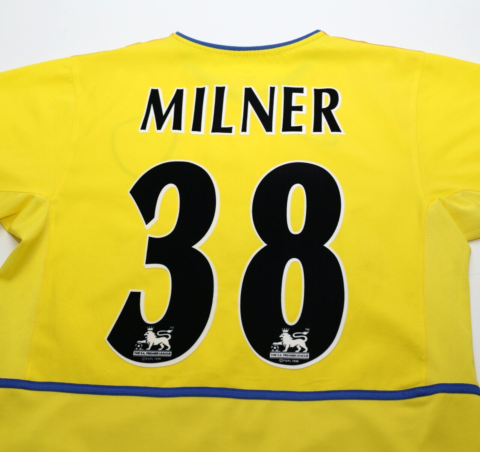 2002/03 MILNER #38 Leeds United Vintage Nike Away Football Shirt Jersey (S)