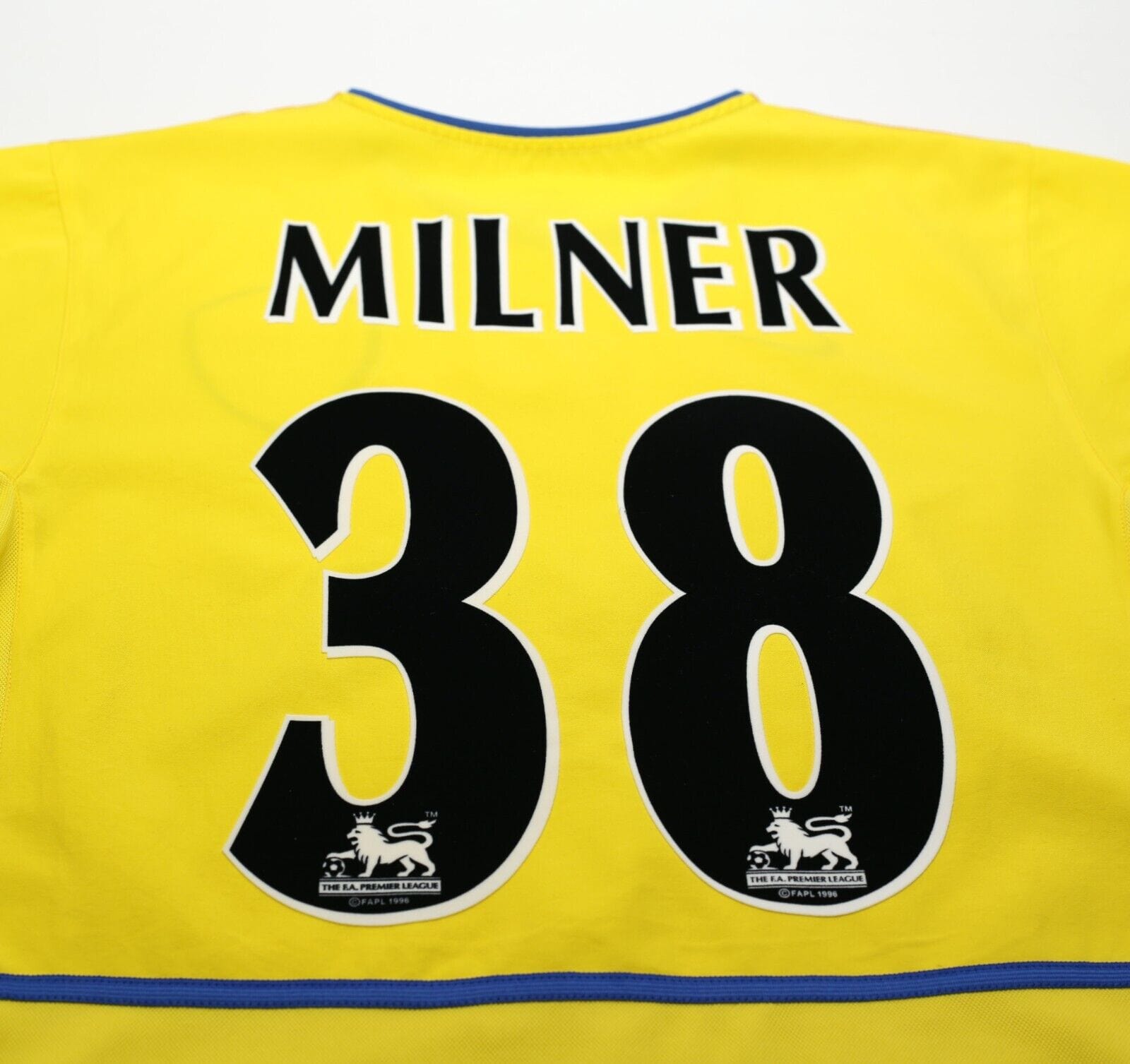 2002/03 MILNER #38 Leeds United Vintage Nike Away Football Shirt Jersey (S)