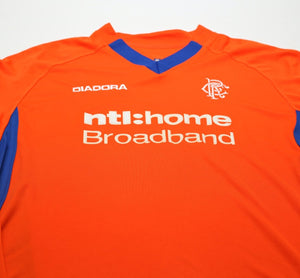 2002/03 RANGERS Vintage Diadora Away Long Sleeve Football Shirt Jersey (XL)