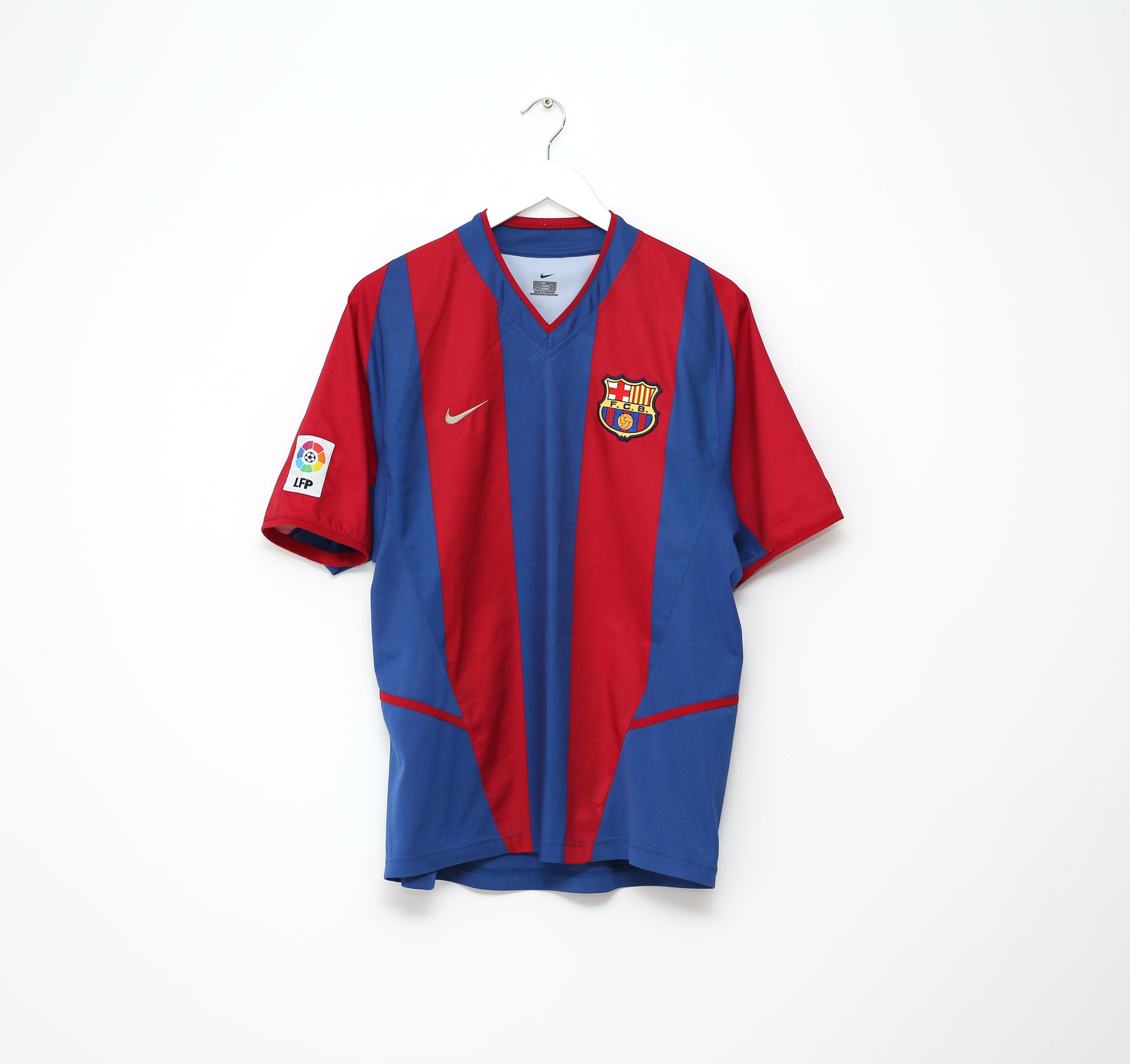 2002/03 RIQUELME #10 Barcelona Vintage Nike Home Football Shirt (M)