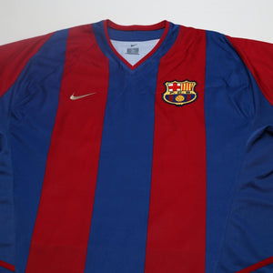 2002/03 Riquelme #10 Barcelona Vintage Nike Home Football Shirt (XL)