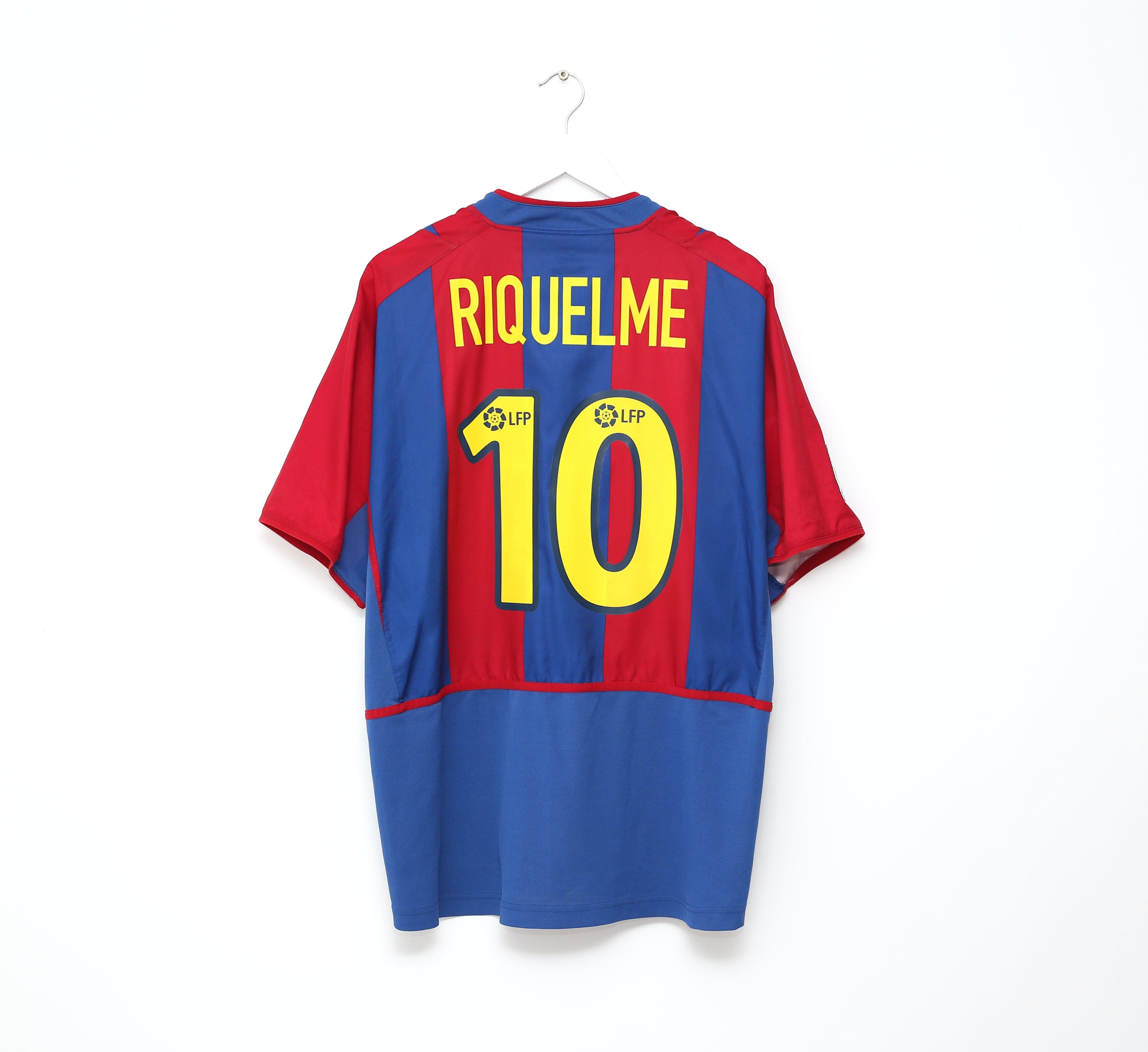 2002/03 RIQUELME #10 Barcelona Vintage Nike Home Football Shirt (XL)