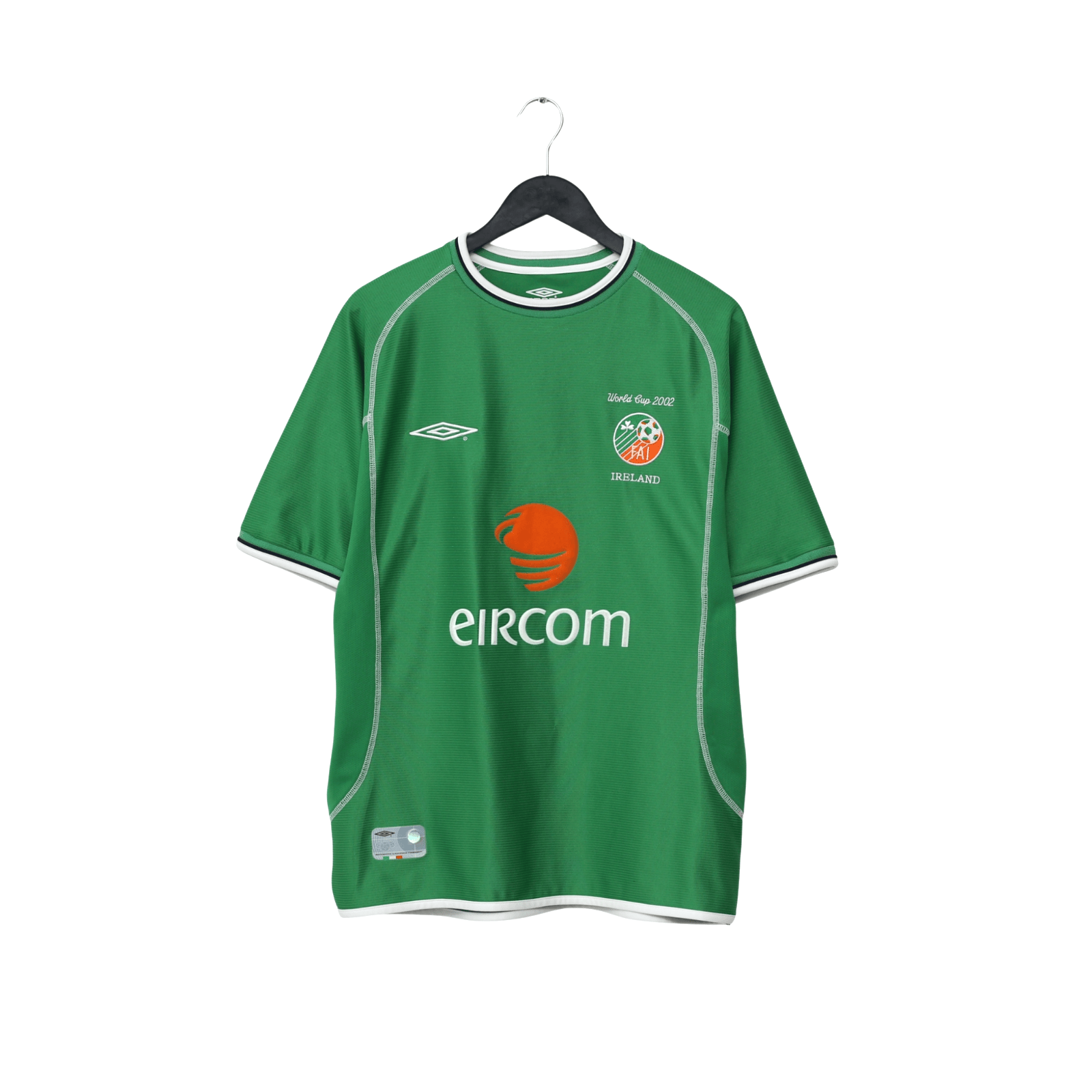 2002/03 Robbie Keane #10 Ireland Vintage Umbro Home Football Shirt (M) 2002 WC