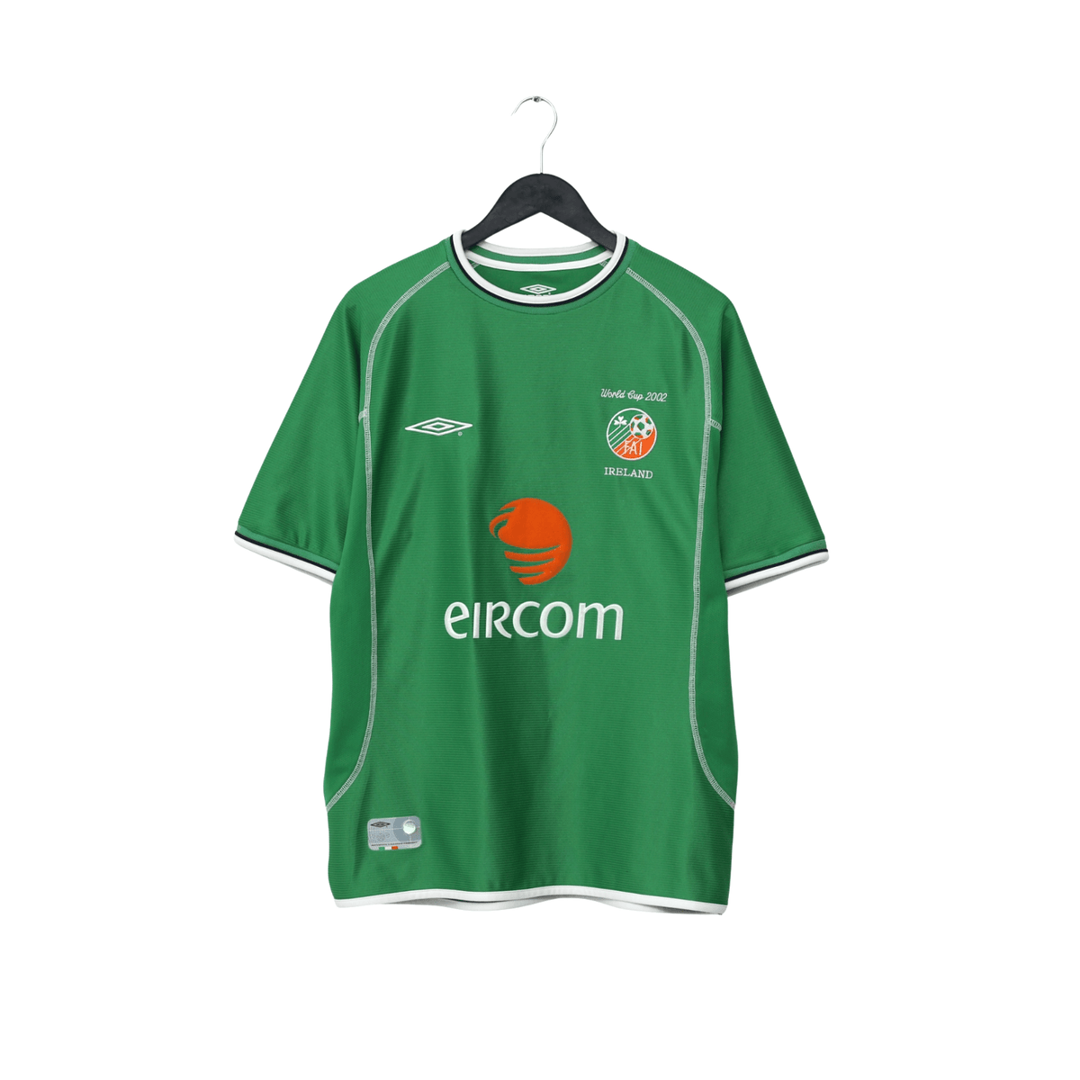 2002/03 Robbie Keane #10 Ireland Vintage Umbro Home Football Shirt (M) 2002 WC