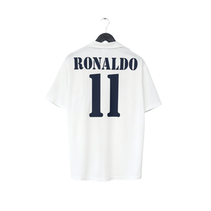 2002/03 Ronaldo #11 Real Madrid Vintage adidas Centenary Home Football Shirt (M)