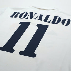 2002/03 Ronaldo #11 Real Madrid Vintage adidas Centenary Home Football Shirt (M)