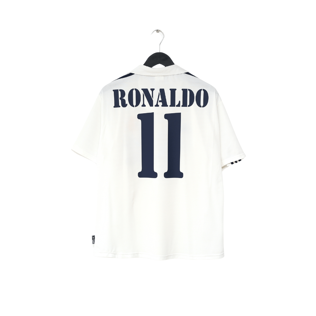 2002/03 RONALDO #11 Real Madrid Vintage adidas Home Football Shirt (L)