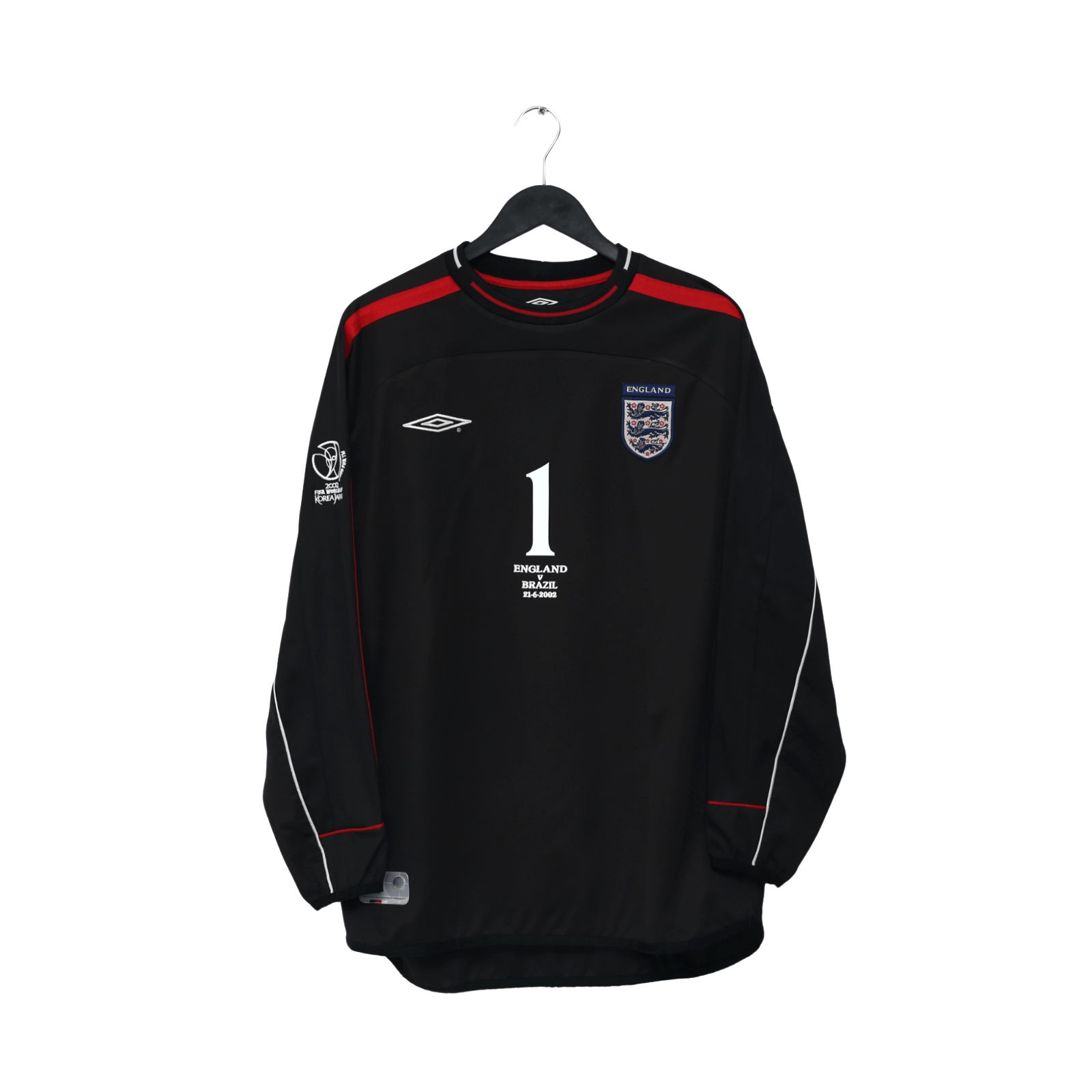 2002/03 Seaman #1 England Vintage Umbro GK Football Shirt (L) 2002 WC Brazil