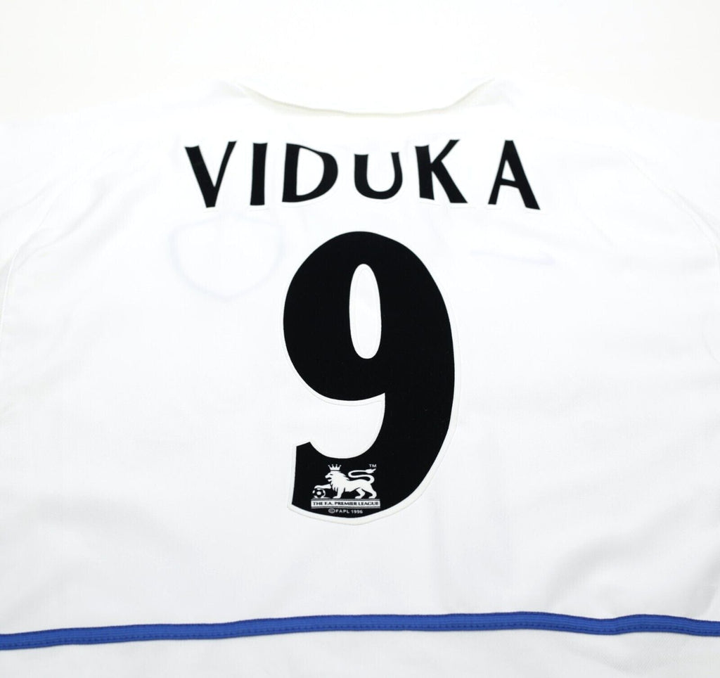 2002/03 VIDUKA #9 Leeds United Vintage Nike Home Football Shirt Jersey (L)