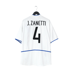 2002/03 ZANETTI #4 Inter Milan Vintage Nike Away Football Shirt (XL)
