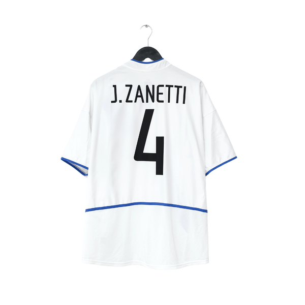 ”00s NIKE\" intel milano #4 zannetti XL 2000-2001 Inter Milan Nike Home Shirt #4 Javier Zanetti