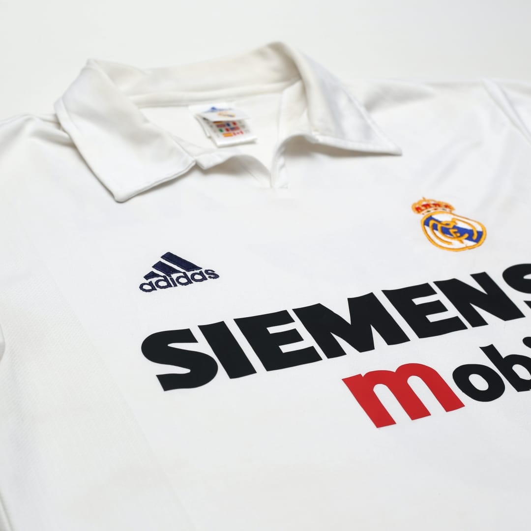 2002/03 Zidane #5 Real Madrid Vintage adidas Centenary Home Football Shirt (M)