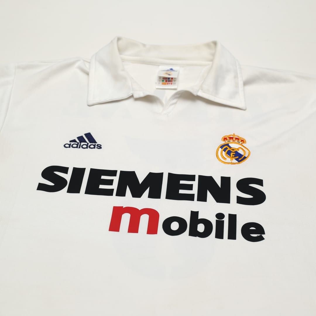 2002/03 Zidane #5 Real Madrid Vintage adidas Centenary Home Football Shirt (M)