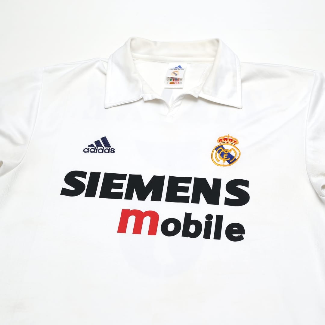 2002/03 Zidane #5 Real Madrid Vintage adidas Centenary Home Football Shirt (M)