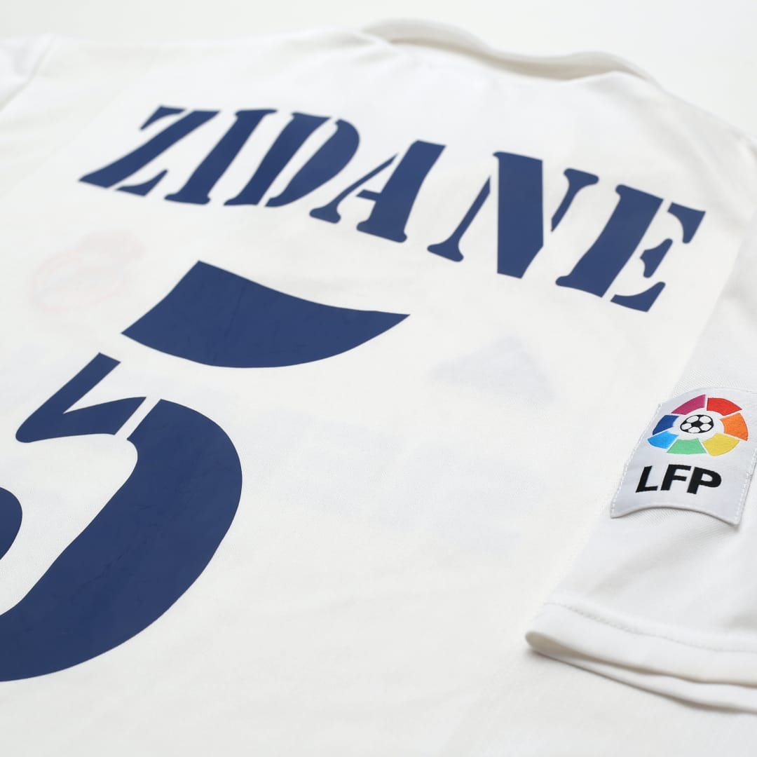 2002/03 Zidane #5 Real Madrid Vintage adidas Centenary Home Football Shirt (M)