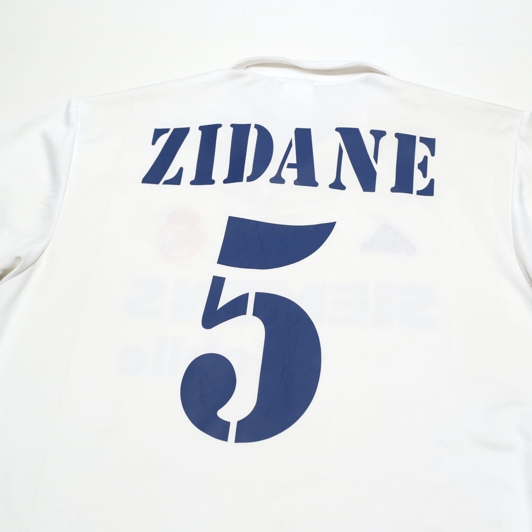 2002/03 Zidane #5 Real Madrid Vintage adidas Centenary Home Football Shirt (M)
