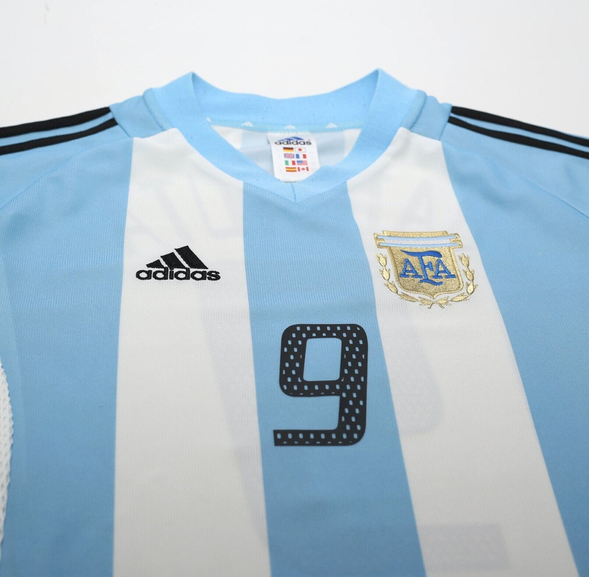 2002/04 BATISTUTA #9 Argentina Vintage adidas Home Football Shirt Jersey (L)