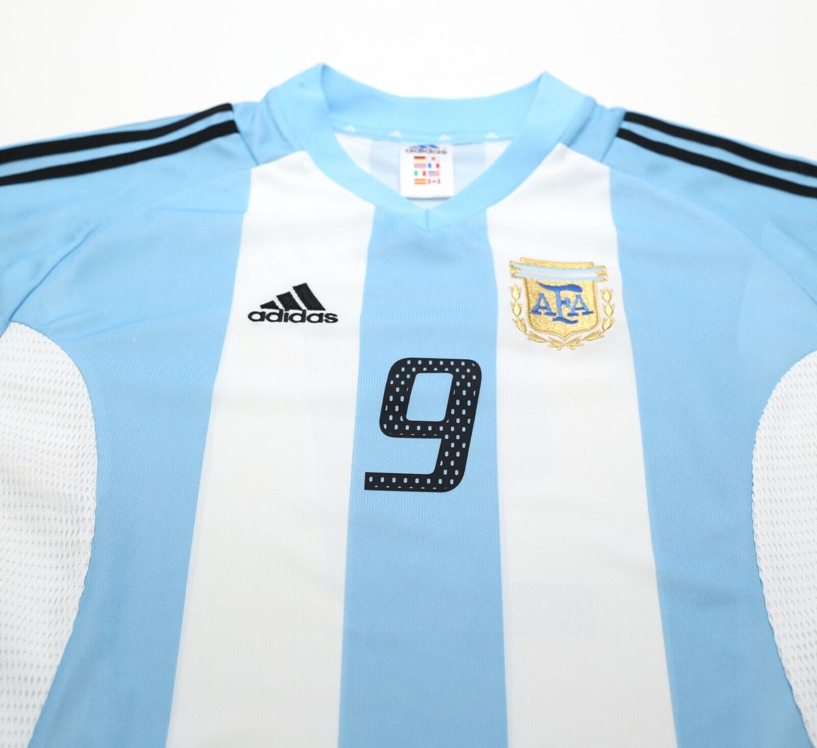 2002/04 BATISTUTA #9 Argentina Vintage adidas Home Football Shirt Jersey (XL)