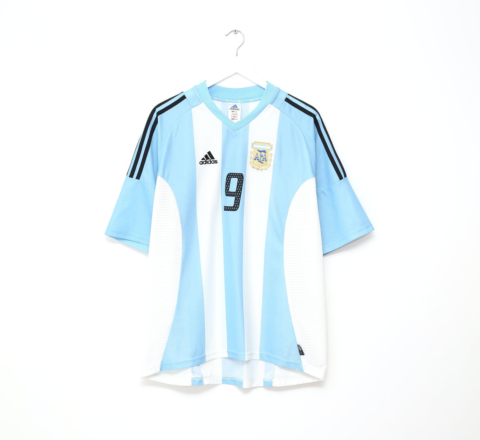 2002/04 BATISTUTA #9 Argentina Vintage adidas Home Football Shirt Jersey (XL)