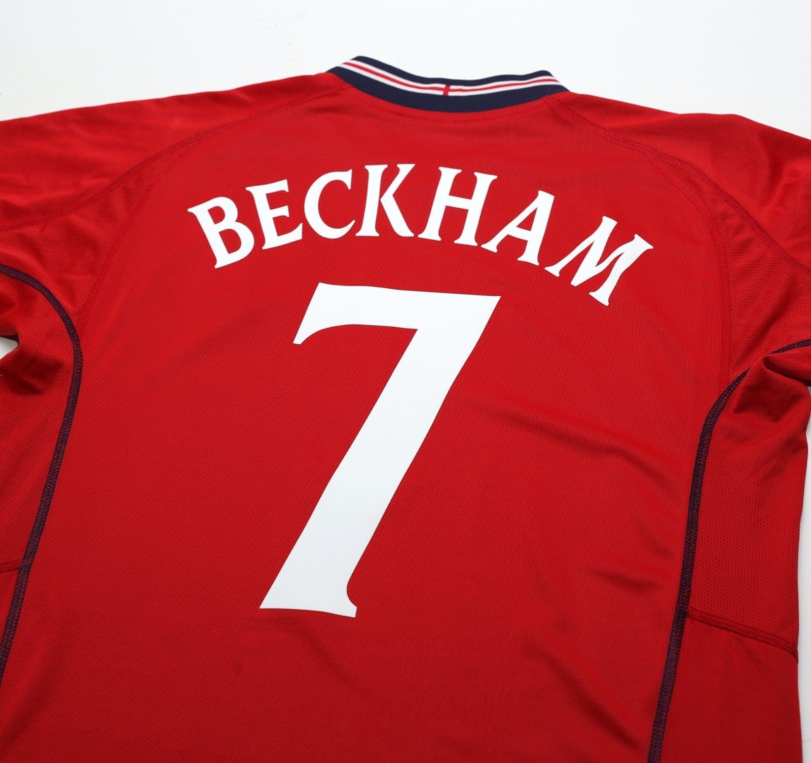 2002/04 Beckham #7 England Vintage Umbro Away Football Shirt (L) Argen