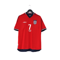 2002/04 BECKHAM #7 England Vintage Umbro Away Football Shirt (L) Argentina WC
