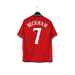 2002/04 BECKHAM #7 England Vintage Umbro Away Football Shirt (L) Argentina WC