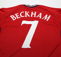 2002/04 BECKHAM #7 England Vintage Umbro Away Football Shirt (L) Argentina WC
