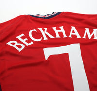 2002/04 BECKHAM #7 England Vintage Umbro Away Football Shirt (L) Argentina WC