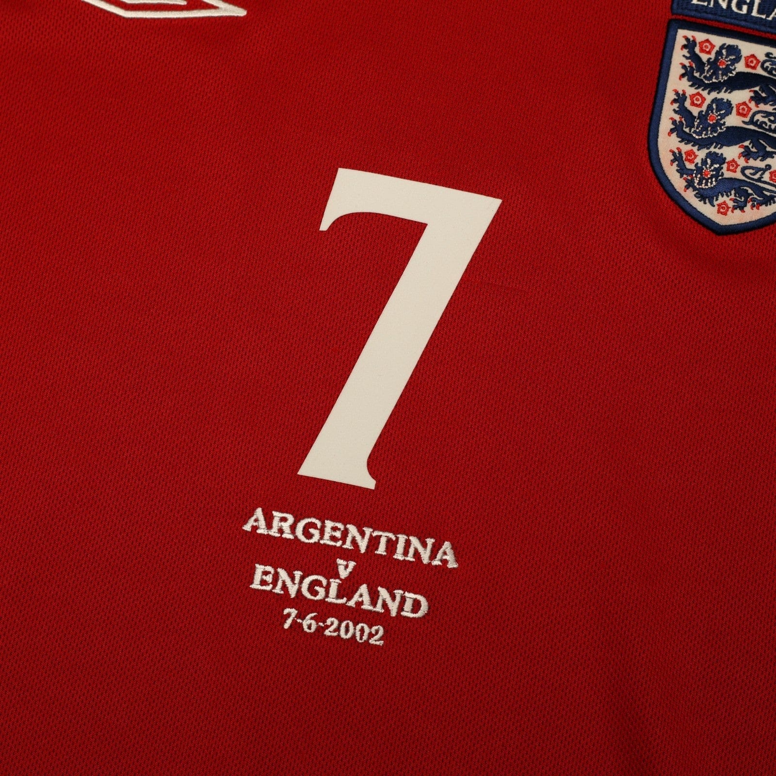 2002/04 Beckham #7 England Vintage Umbro Away Football Shirt (M) Argentina WC