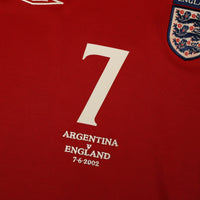 2002/04 Beckham #7 England Vintage Umbro Away Football Shirt (M) Argentina WC
