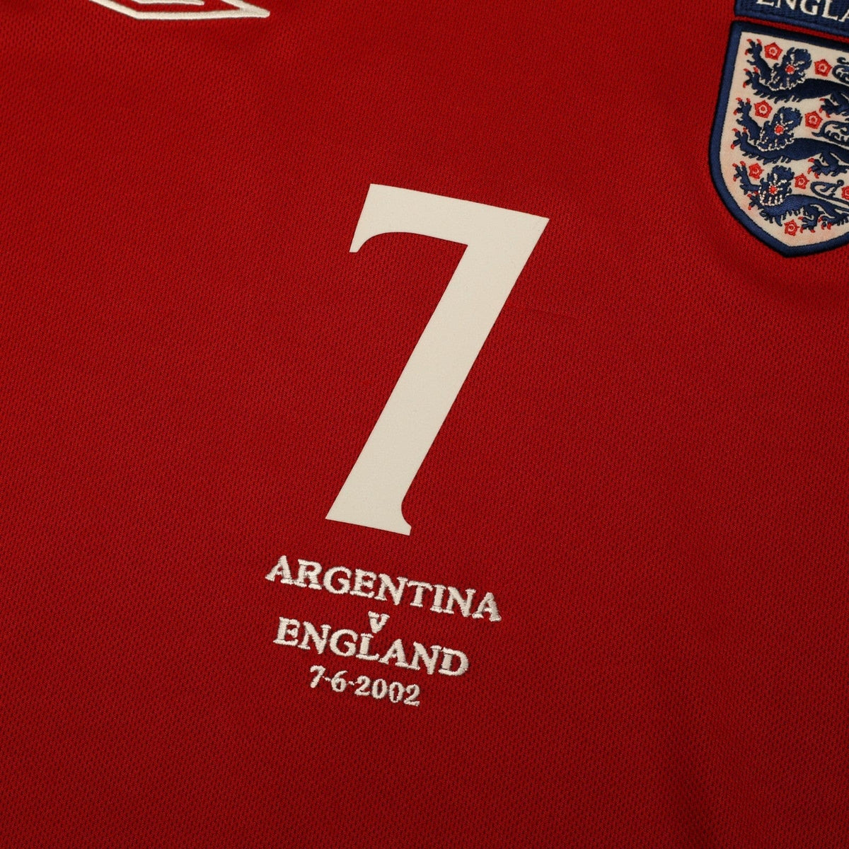 2002/04 Beckham #7 England Vintage Umbro Away Football Shirt (M) Argentina WC