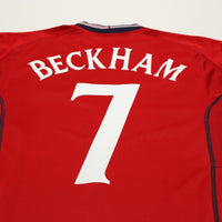 2002/04 Beckham #7 England Vintage Umbro Away Football Shirt (M) Argentina WC