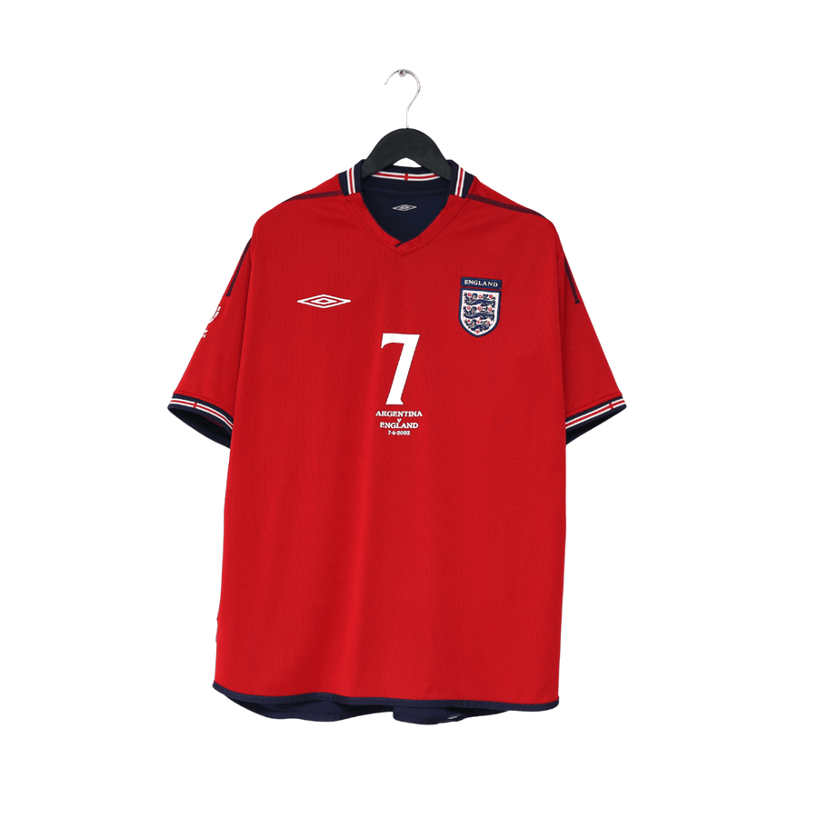 2002/04 BECKHAM #7 England Vintage Umbro Away Football Shirt (XL) Argentina WC