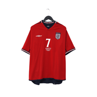 2002/04 Beckham #7 England Vintage Umbro Away Football Shirt (XL) Argentina WC