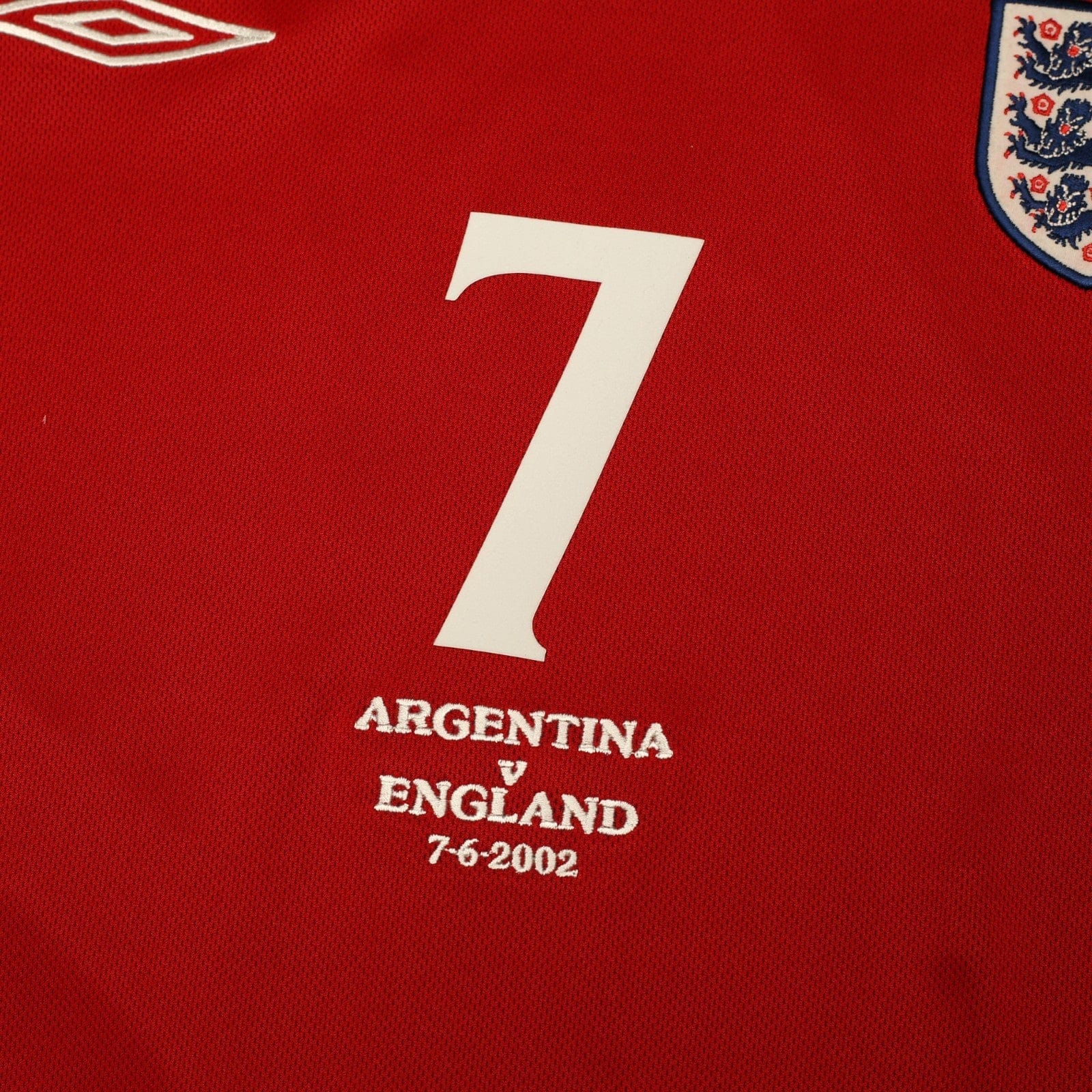 2002/04 Beckham #7 England Vintage Umbro Away Football Shirt (XL) Argentina WC
