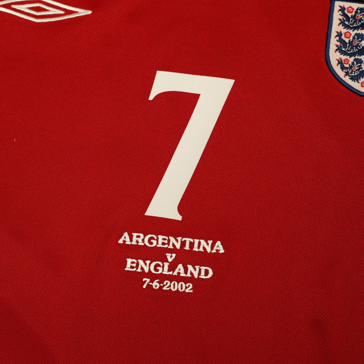 2002/04 Beckham #7 England Vintage Umbro Away Football Shirt (XL) Argentina WC