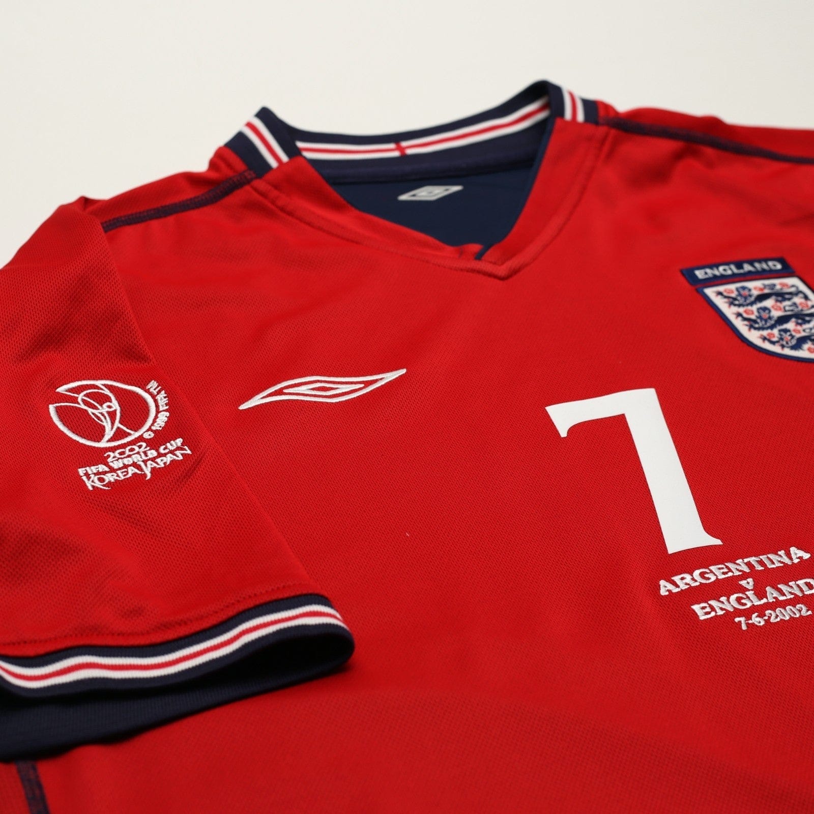 2002/04 Beckham #7 England Vintage Umbro Away Football Shirt (XL) Argentina WC