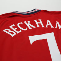 2002/04 Beckham #7 England Vintage Umbro Away Football Shirt (XL) Argentina WC