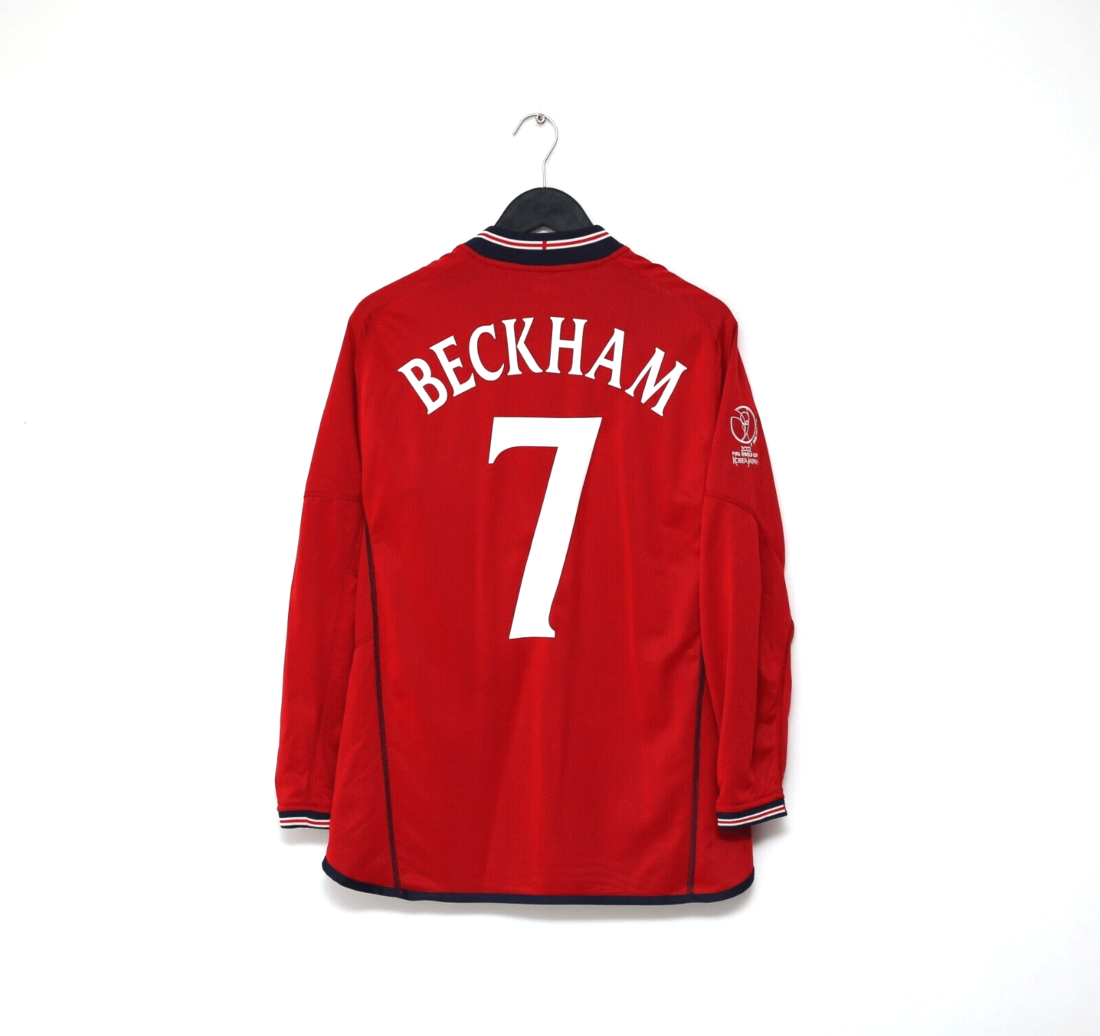 2002/04 BECKHAM #7 England Vintage Umbro Away LS Football Shirt (L) Argentina WC