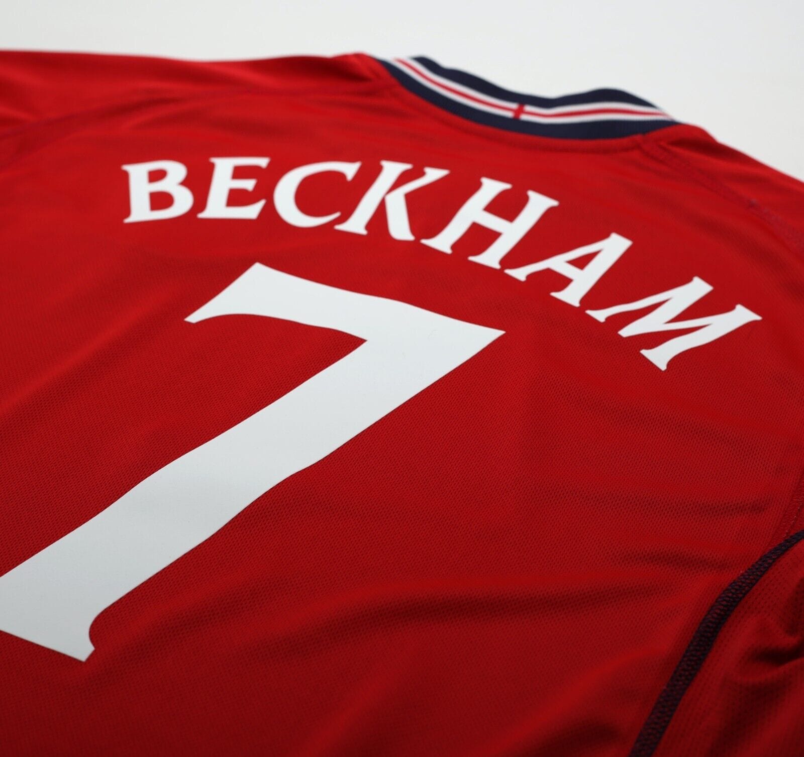 2002/04 BECKHAM #7 England Vintage Umbro Away LS Football Shirt (L) Argentina WC